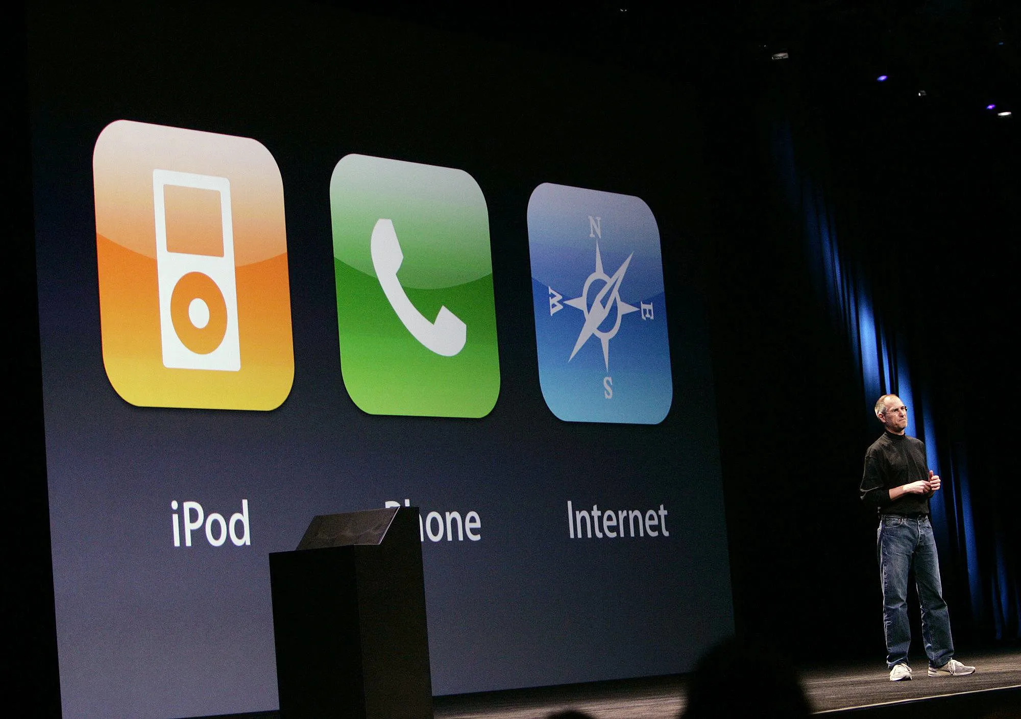 Steve Jobs presenting the iPhone